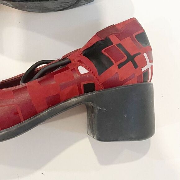 Camper women’s size 6.5 Shoes Heels Slip On Red Leather Lagenlook - Picture 5 of 10